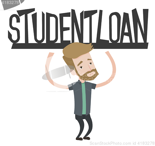 Image of Student holding sign of student loan.