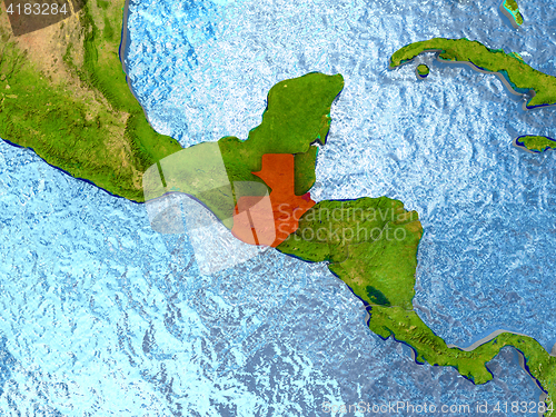 Image of Guatemala in red