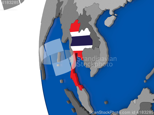 Image of Thailand on globe