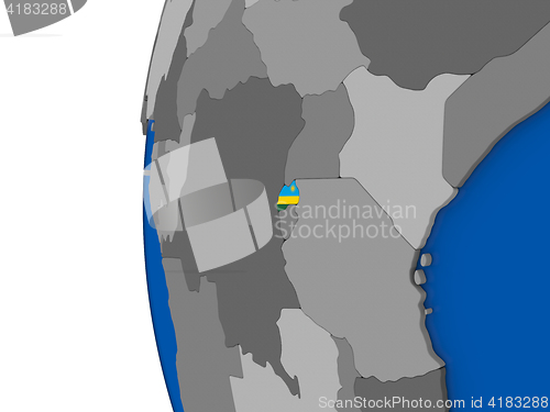 Image of Rwanda on globe