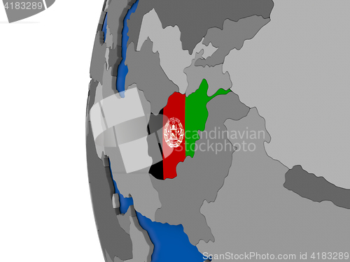 Image of Afghanistan on globe