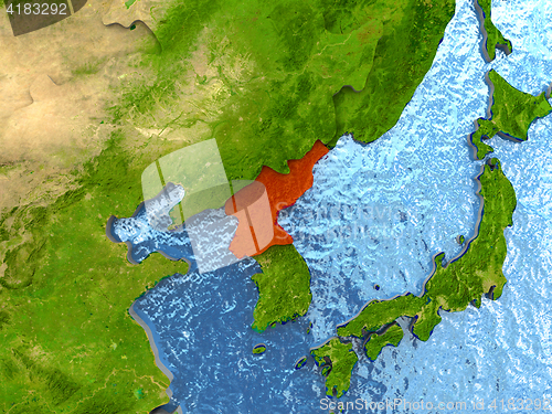 Image of North Korea in red