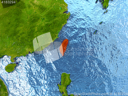 Image of Taiwan in red