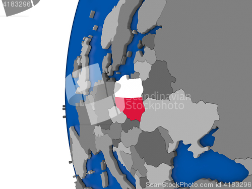 Image of Poland on globe