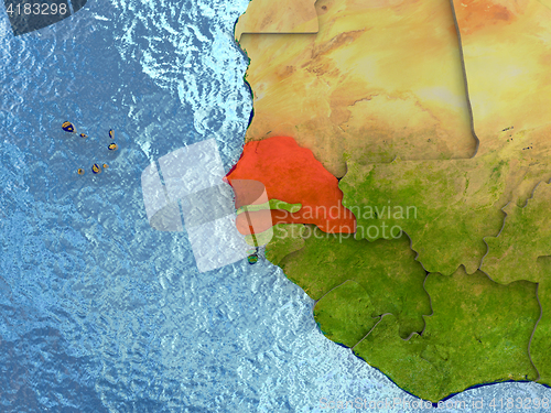 Image of Senegal in red