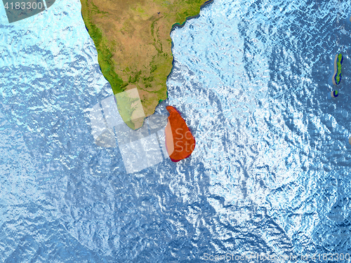 Image of Sri Lanka in red