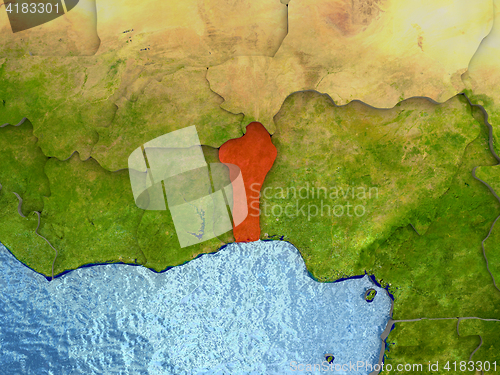 Image of Benin in red