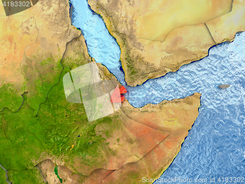 Image of Djibouti in red