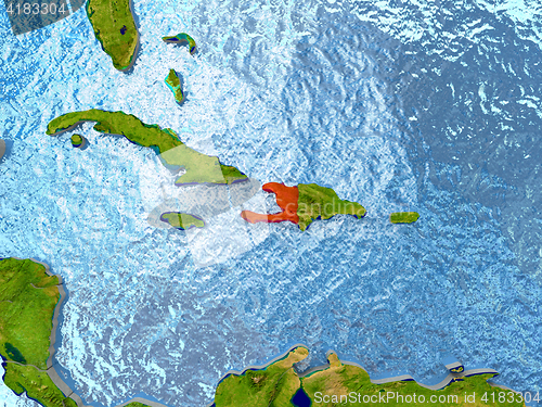 Image of Haiti in red