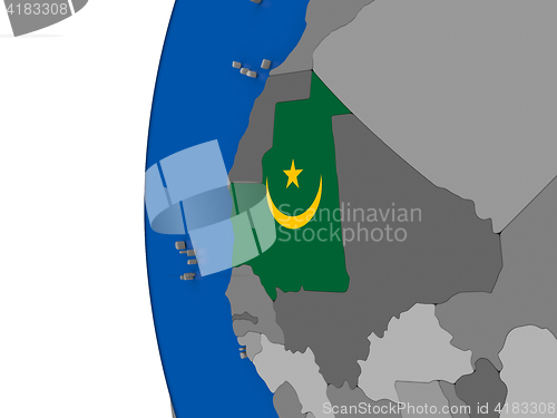 Image of Mauritania on globe