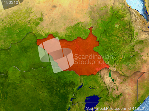 Image of South Sudan in red