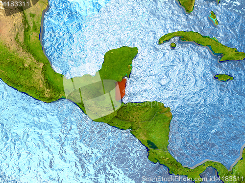 Image of Belize in red