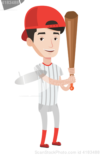 Image of Baseball player with bat vector illustration.