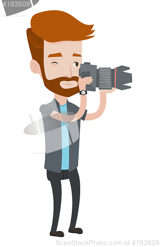 Image of Photographer taking photo vector illustration.