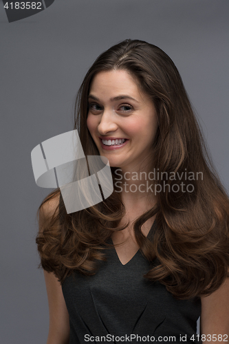 Image of portrait  of beautiful young brunette woman