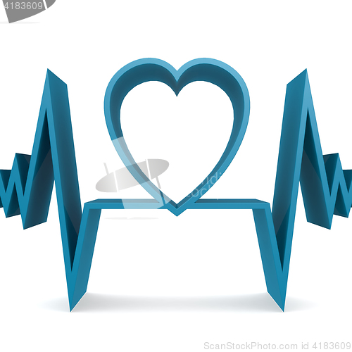 Image of Blue heart shape with pulse