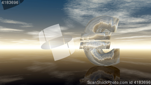 Image of euro symbol under cloudy blue sky - 3d illustration