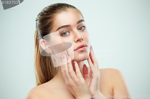 Image of Beautiful Girl face. Perfect skin