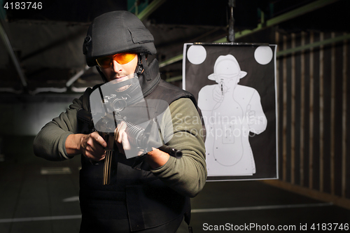 Image of The policeman of the special unit. Antiterrorist.