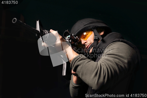 Image of The policeman of the special unit.