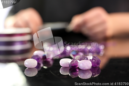 Image of Corals, purple marble Amethyst, a beautiful purple necklace