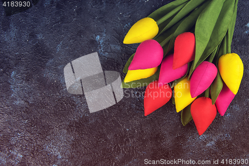 Image of Handmade tulips on darken