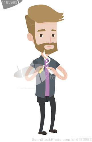 Image of Young man quitting smoking vector illustration.