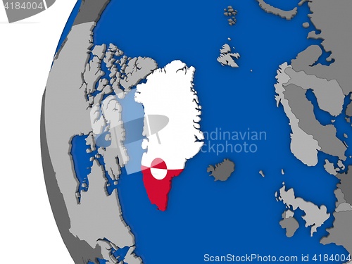 Image of Greenland on globe