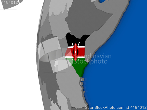 Image of Kenya on globe