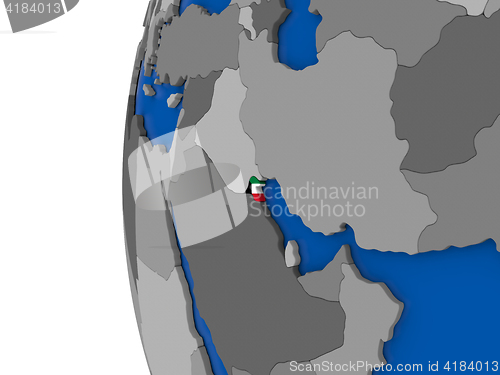 Image of Kuwait on globe