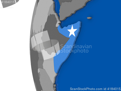 Image of Somalia on globe