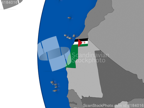 Image of Western Sahara on globe