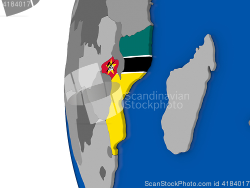 Image of Mozambique on globe