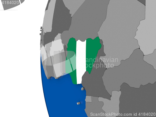 Image of Nigeria on globe