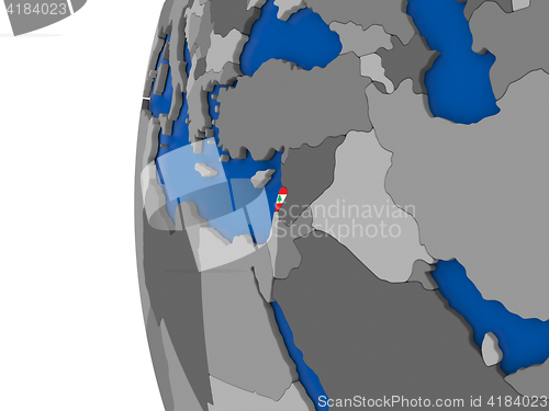 Image of Lebanon on globe