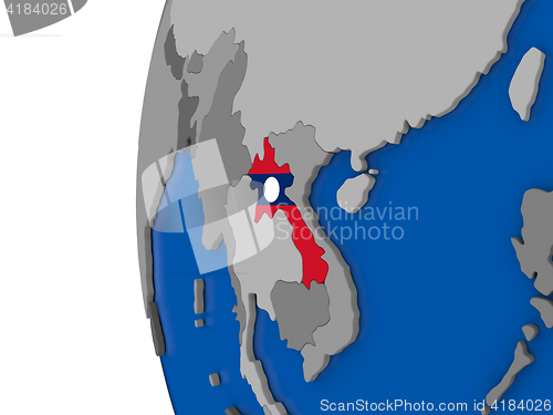 Image of Laos on globe