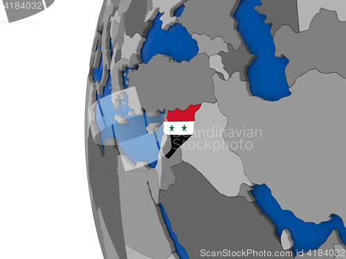 Image of Syria on globe