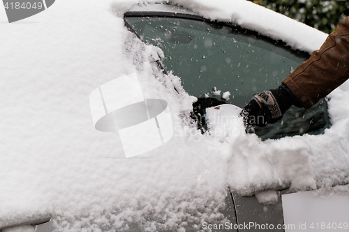 Image of Snowy car