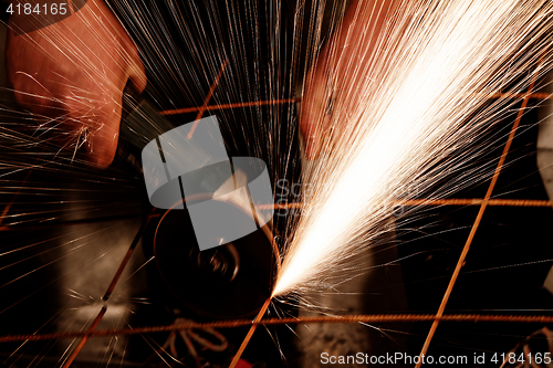 Image of Electric grinder - sparks flying