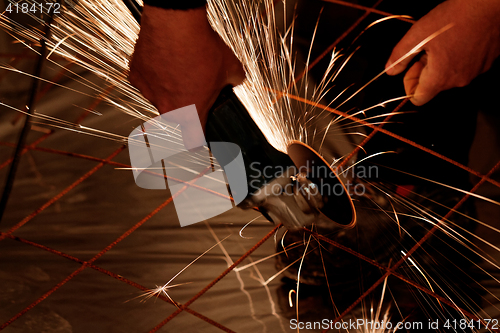 Image of Electric grinder - sparks flying