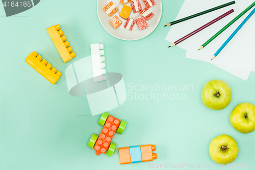 Image of Apples and pencils . Back to school concept.