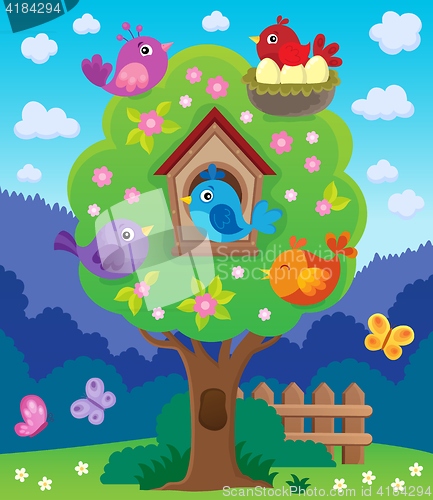 Image of Tree with stylized birds theme image 4