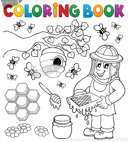 Image of Coloring book with beekeeper