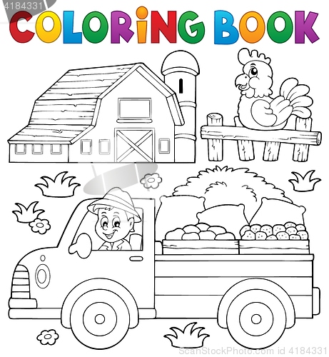 Image of Coloring book with farm truck