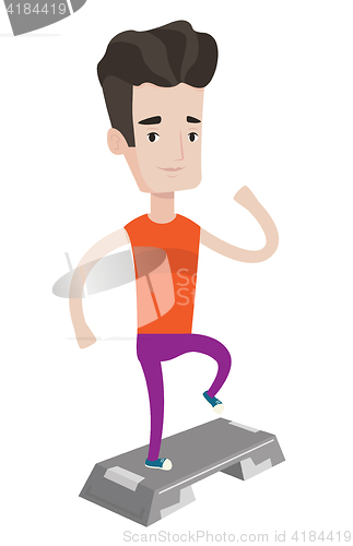 Image of Man exercising on steeper vector illustration.