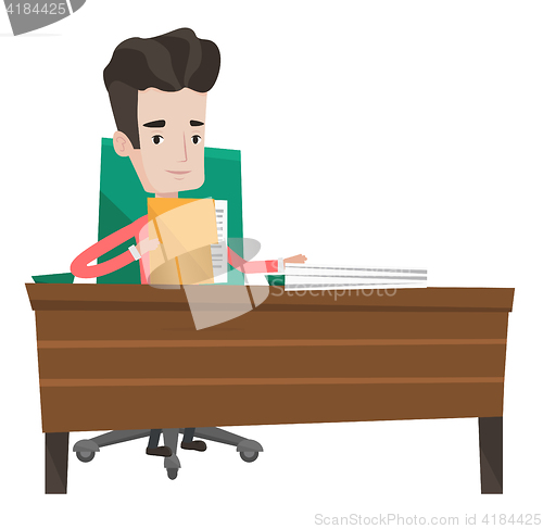 Image of Office worker working with documents.