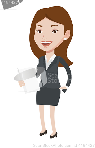 Image of Female television anchorwoman vector illustration.