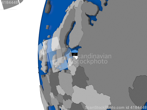 Image of Estonia on globe