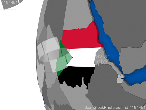 Image of Sudan on globe