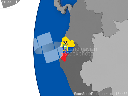 Image of Ecuador on globe